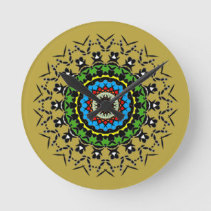 Bloemrijke Mandala Naadloos Ronde Klok
