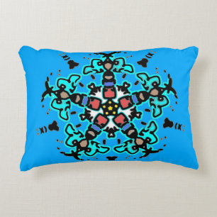 Bloemrijke Mandala Naadloos Turquoise Accent Kussen