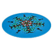 Bloemrijke Mandala Naadloos Turquoise Snijplank (Hoek)
