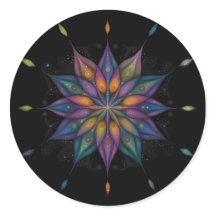Bloemrijke Mandala - Paars Blauw Zwart