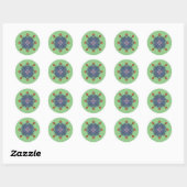 Bloemrijke mandala  ronde sticker (Vel)