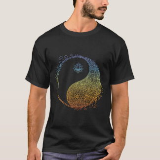 Bloemrijke Mandala Yin Yang Minimal Tai Chi Taoïsm T-shirt