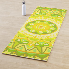 Bloemrijke Mandala Yoga Lente Groen Geel Oefening Yogamat