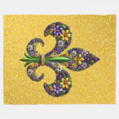 Bloemrijke Mardi Gras fleur de lis Fleece Deken (Voorkant (Horizontaal))