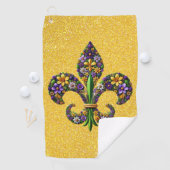 Bloemrijke Mardi Gras fleur de lis Golfhanddoek (Insitu)