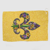 Bloemrijke Mardi Gras fleur de lis Golfhanddoek (Horizontaal)