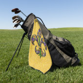 Bloemrijke Mardi Gras fleur de lis Golfhanddoek (Groen)