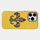 Bloemrijke Mardi Gras fleur de lis iPhone Hoesje (Achterkant horizontaal)