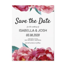 Bloemrijke Marsala Bourgogne Pioen "Save the Date"