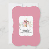 Bloemrijke meisjes eerste heilige communie uitnodi kaart (Achterkant)