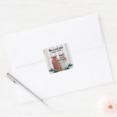Bloemrijke Melkblikken Antiek Sieraard Rustiek Vierkante Sticker (Envelop)