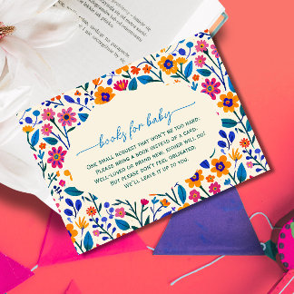 Bloemrijke Mexicaanse feestboeken voor baby Informatiekaartje