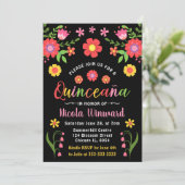 Bloemrijke Mexicaanse Fiesta Quinceañera  Kaart (Staand voorkant)