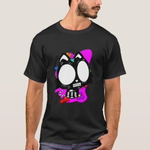 Bloemrijke Mexicaanse Kat Dag van de Doden Dia De  T-shirt