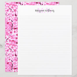Bloemrijke Minimalistische Monogram Naam Briefpapi