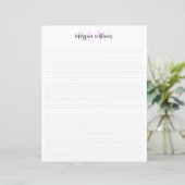 Bloemrijke Minimalistische Monogram Naam Briefpapi (Staand voorkant)