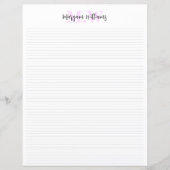Bloemrijke Minimalistische Monogram Naam Briefpapi (Voorkant)