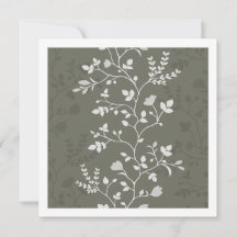 Bloemrijke Minimalistische Olijfgroene Botanische