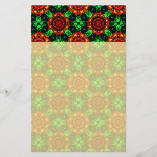 Bloemrijke moderne boho elegante abstracte patroon briefpapier (Voorkant)