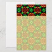 Bloemrijke moderne boho elegante abstracte patroon briefpapier (Voorkant / Achterkant)