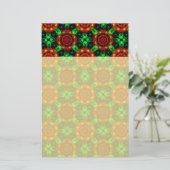 Bloemrijke moderne boho elegante abstracte patroon briefpapier (Staand voorkant)