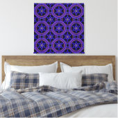 Bloemrijke moderne boho elegante abstracte patroon canvas afdruk (Insitu (Slaapkamer))
