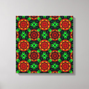 Bloemrijke moderne boho elegante abstracte patroon canvas afdruk