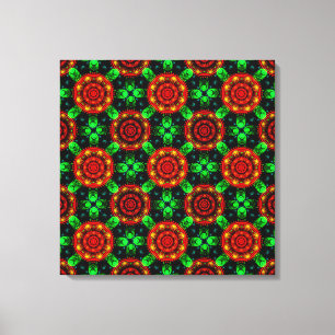 Bloemrijke moderne boho elegante abstracte patroon canvas afdruk