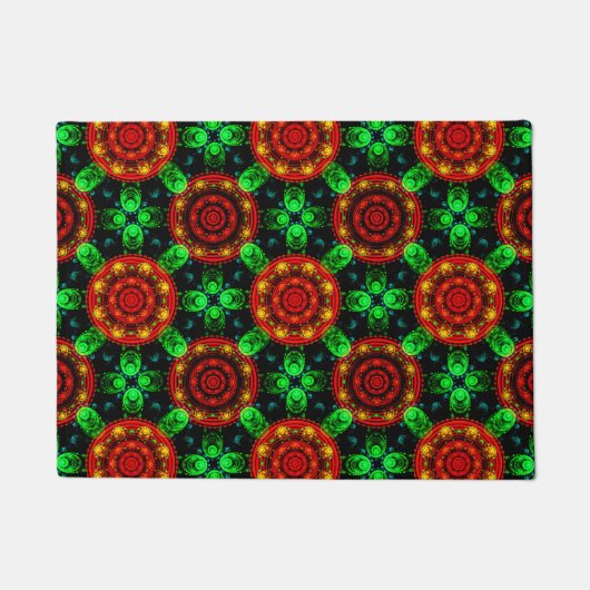 Bloemrijke moderne boho elegante abstracte patroon deurmat (Voorkant)