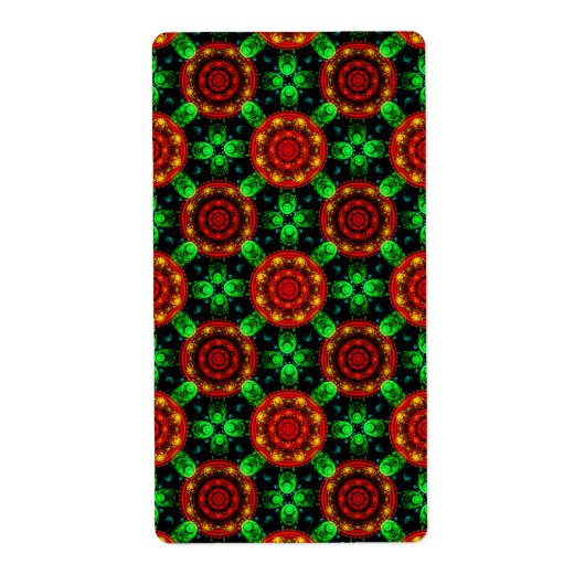 Bloemrijke moderne boho elegante abstracte patroon etiket (Voorkant)