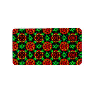 Bloemrijke moderne boho elegante abstracte patroon etiket