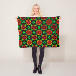 Bloemrijke moderne boho elegante abstracte patroon fleece deken