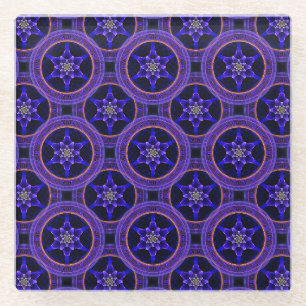 Bloemrijke moderne boho elegante abstracte patroon glazen onderzetter
