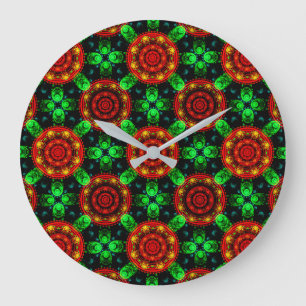 Bloemrijke moderne boho elegante abstracte patroon grote klok