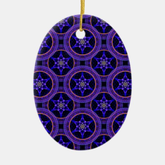 Bloemrijke moderne boho elegante abstracte patroon keramisch ornament (Voorkant)
