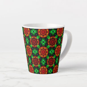 Bloemrijke moderne boho elegante abstracte patroon latte mok