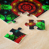 Bloemrijke moderne boho elegante abstracte patroon legpuzzel (Zijkant)