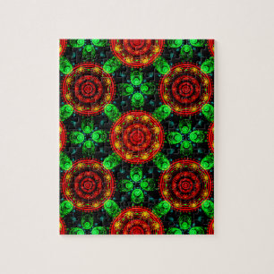 Bloemrijke moderne boho elegante abstracte patroon legpuzzel