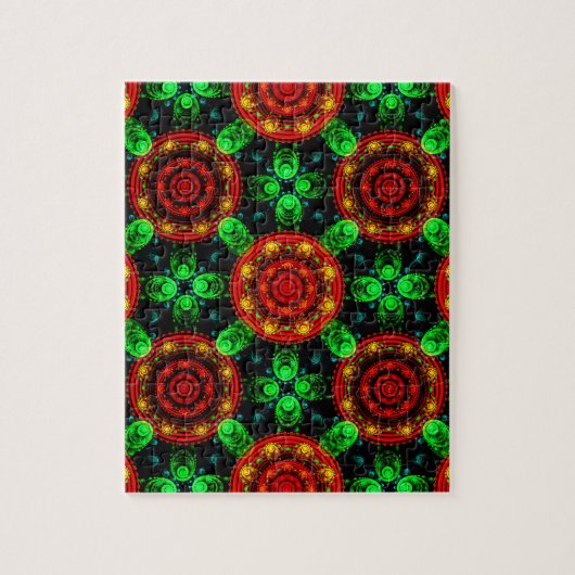 Bloemrijke moderne boho elegante abstracte patroon legpuzzel (Verticaal)