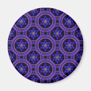 Bloemrijke moderne boho elegante abstracte patroon magneet