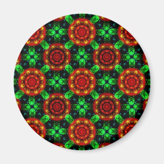 Bloemrijke moderne boho elegante abstracte patroon magneet (Voorkant)