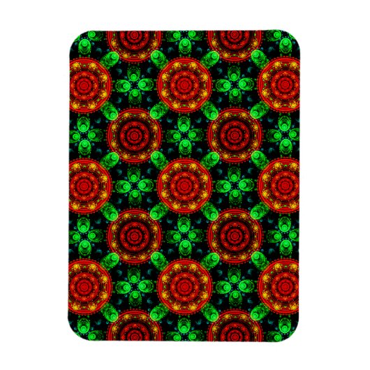 Bloemrijke moderne boho elegante abstracte patroon magneet (Verticaal)
