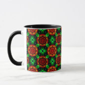 Bloemrijke moderne boho elegante abstracte patroon mok (Links)