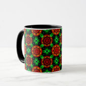 Bloemrijke moderne boho elegante abstracte patroon mok (Voorkant links)