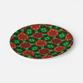 Bloemrijke moderne boho elegante abstracte patroon papieren bordje (Gekanteld)