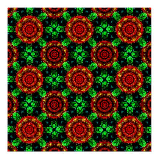 Bloemrijke moderne boho elegante abstracte patroon perfect poster (Voorkant)