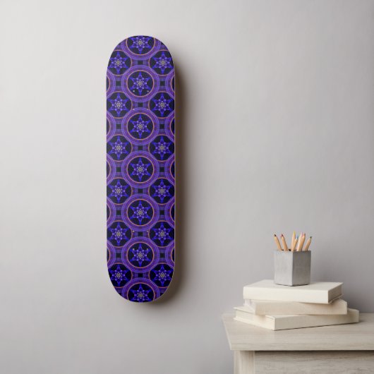 Bloemrijke moderne boho elegante abstracte patroon persoonlijk skateboard (Muurkunst)