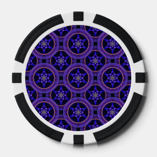 Bloemrijke moderne boho elegante abstracte patroon poker chips (Voorkant)