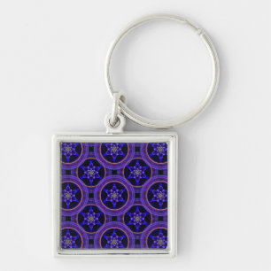 Bloemrijke moderne boho elegante abstracte patroon sleutelhanger