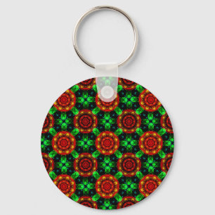 Bloemrijke moderne boho elegante abstracte patroon sleutelhanger